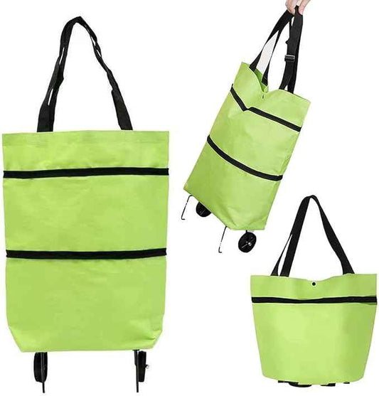 🌱✨ Limited Time 46% OFF✨ Collapsible Rolling Shopping Bag, Portable Foldable Wheeled Grocery Tote Bag Reusable Handbag For Supermarket Market Travel