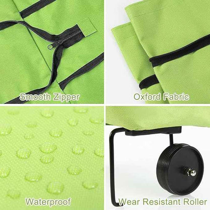 🌱✨ Limited Time 46% OFF✨ Collapsible Rolling Shopping Bag, Portable Foldable Wheeled Grocery Tote Bag Reusable Handbag For Supermarket Market Travel