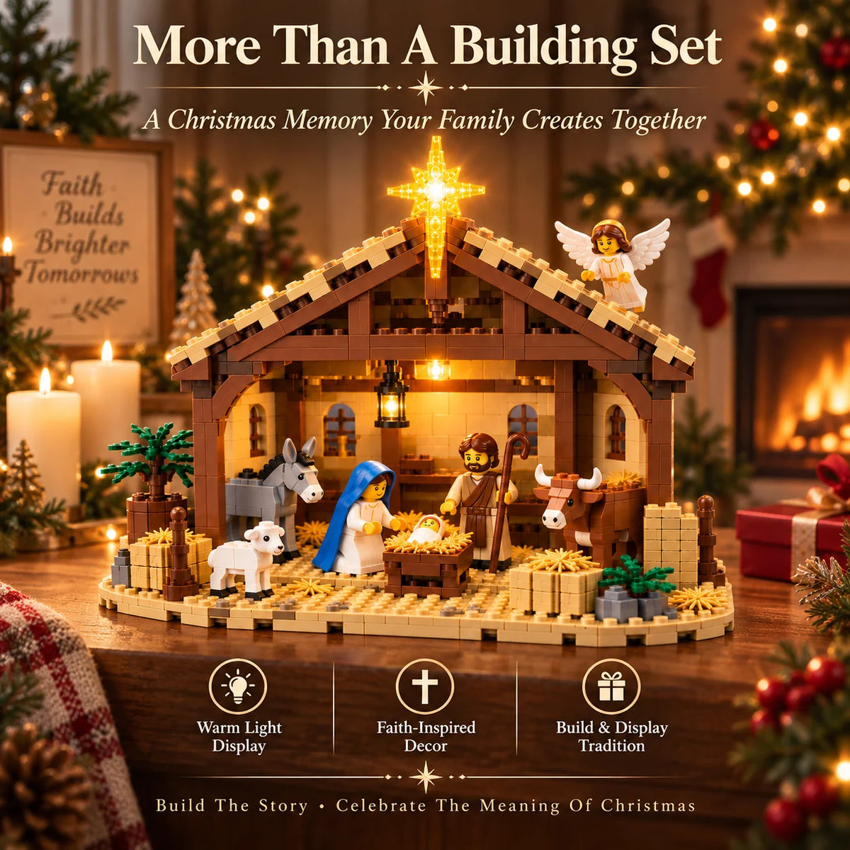 🧱🔥 Last Day 50% OFF🌟 Build The Christmas Story – Nativity Scene Building Block Set