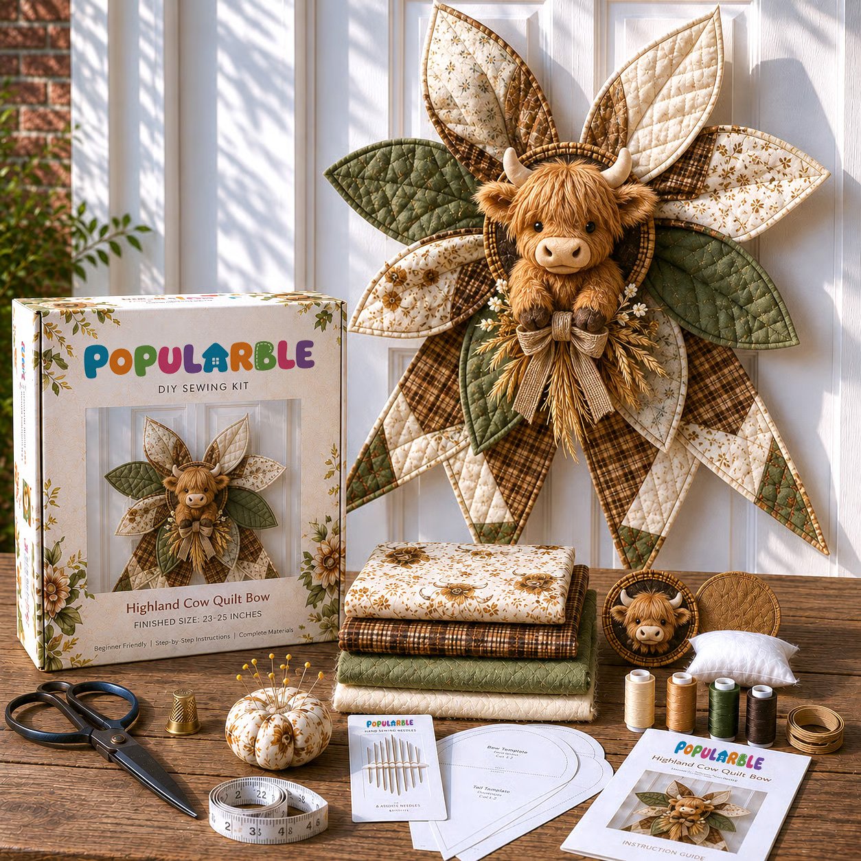 🔥Last Day 50% OFF- Large Patchwork Bow Sewing Kit (Beginner-Friendly)