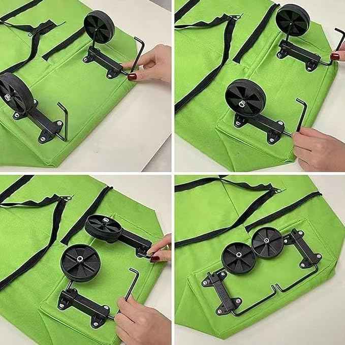 🌱✨ Limited Time 46% OFF✨ Collapsible Rolling Shopping Bag, Portable Foldable Wheeled Grocery Tote Bag Reusable Handbag For Supermarket Market Travel
