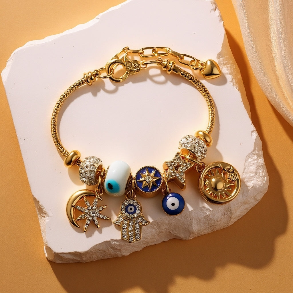 ✨Today's Special Offer 49% OFF🎉 - ✨Women's Starry Sky Bracelet | Moon, Hamsa Hand, Evil Eye, and Tree of Life