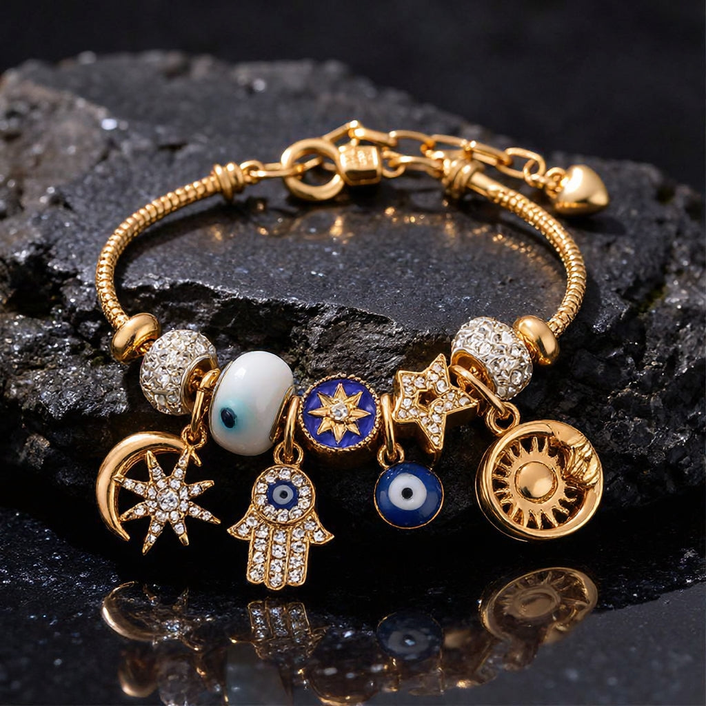 ✨Today's Special Offer 49% OFF🎉 - ✨Women's Starry Sky Bracelet | Moon, Hamsa Hand, Evil Eye, and Tree of Life