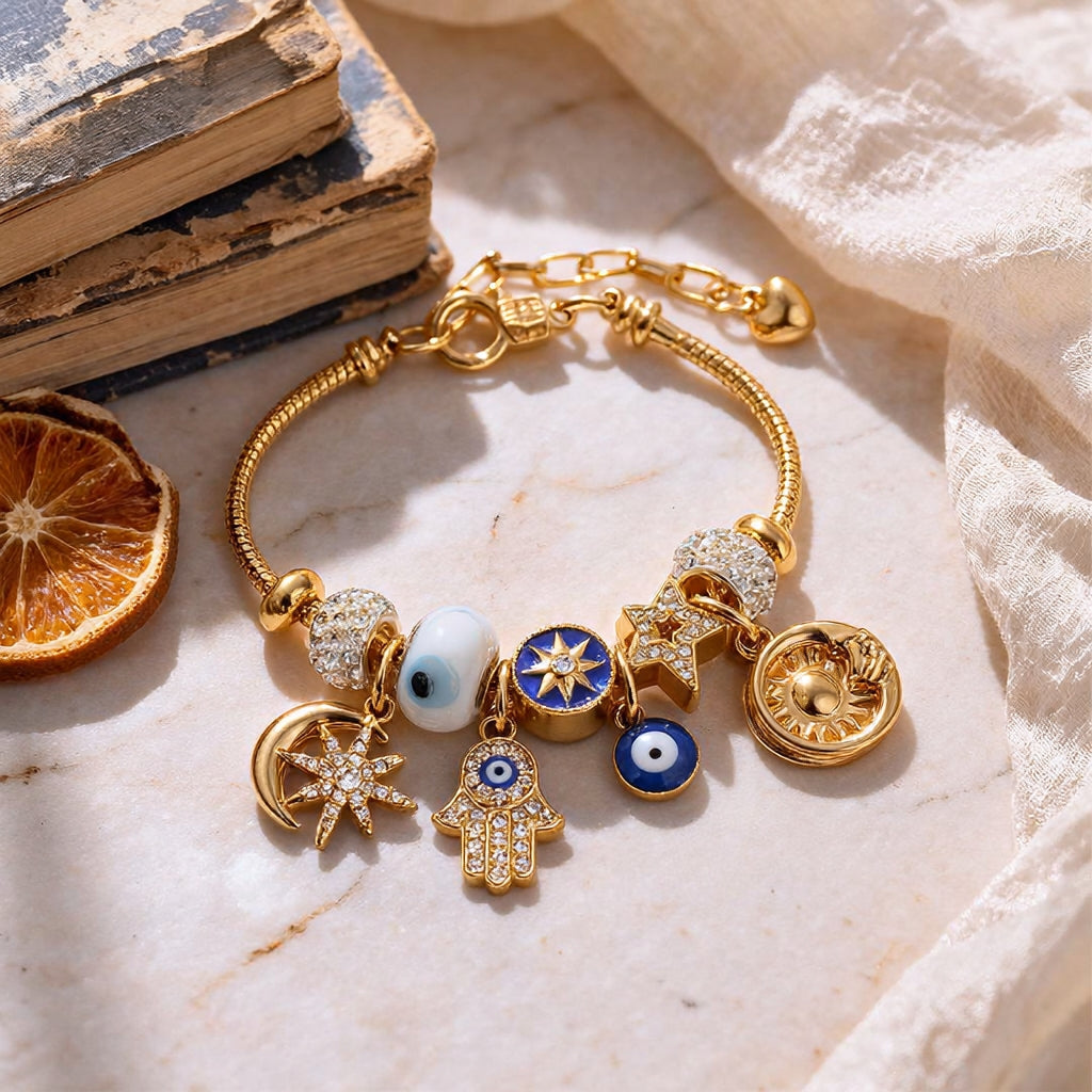 ✨Today's Special Offer 49% OFF🎉 - ✨Women's Starry Sky Bracelet | Moon, Hamsa Hand, Evil Eye, and Tree of Life