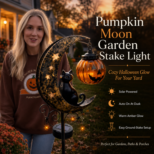 🔥 49% OFF TODAY 👻 Solar Halloween Garden Stake Light with Black Cat & Pumpkin