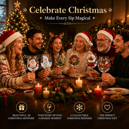 🔥🎁Christmas 3D Wine Glass Collection Gift Box Set✨