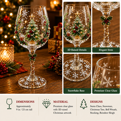 🔥🎁Christmas 3D Wine Glass Collection Gift Box Set✨