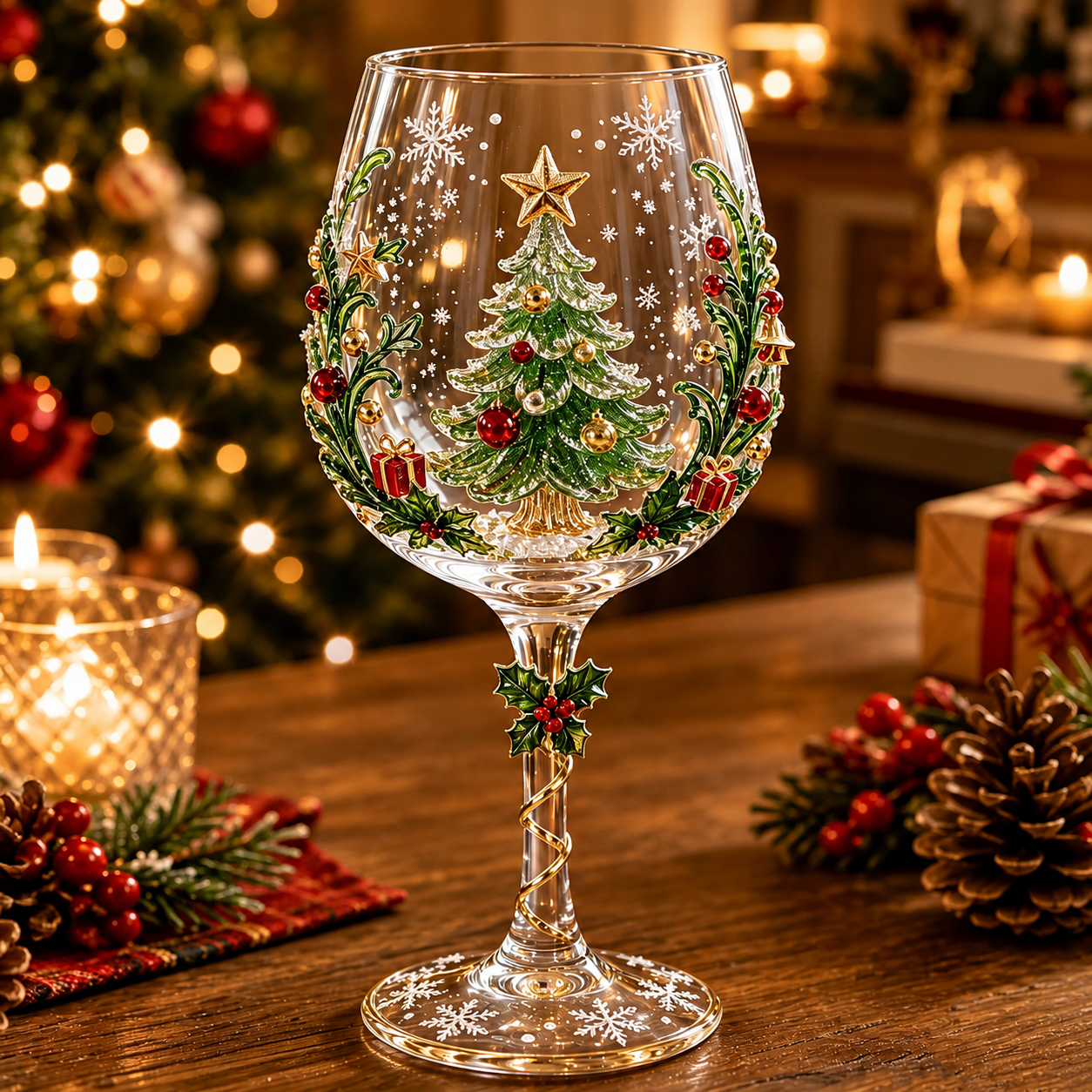 🔥🎁Christmas 3D Wine Glass Collection Gift Box Set✨