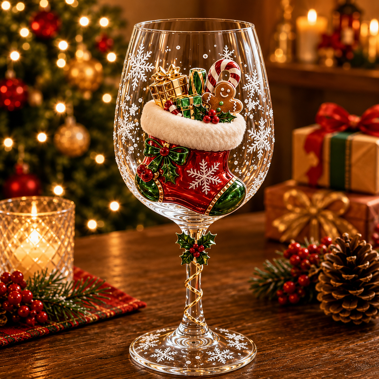 🔥🎁Christmas 3D Wine Glass Collection Gift Box Set✨