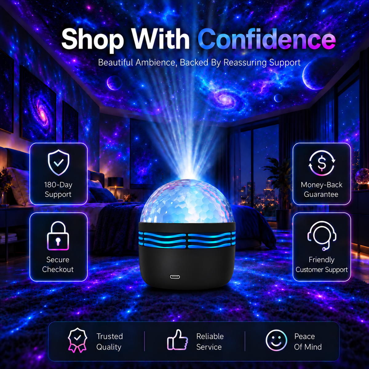 ✨ HOT DEAL 55% OFF | Plug-and-Play HD Star Projecto
