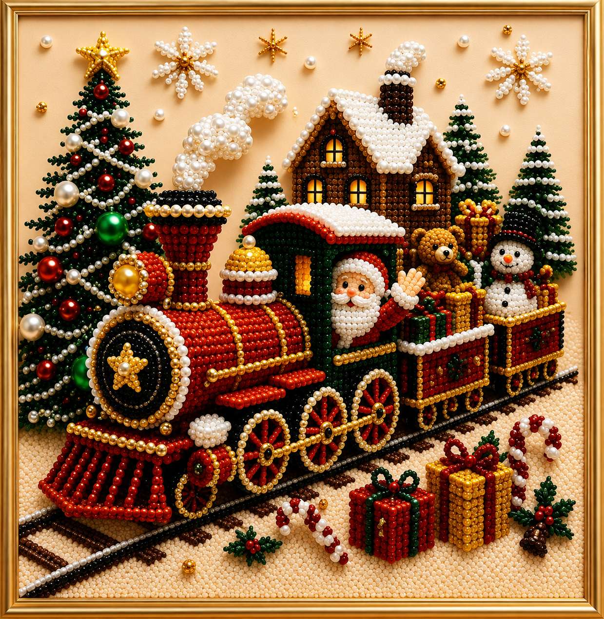 🧘Relaxing & Beginner-Friendly - 🎨💎DIY Christmas Bead Art Diamond Painting Set