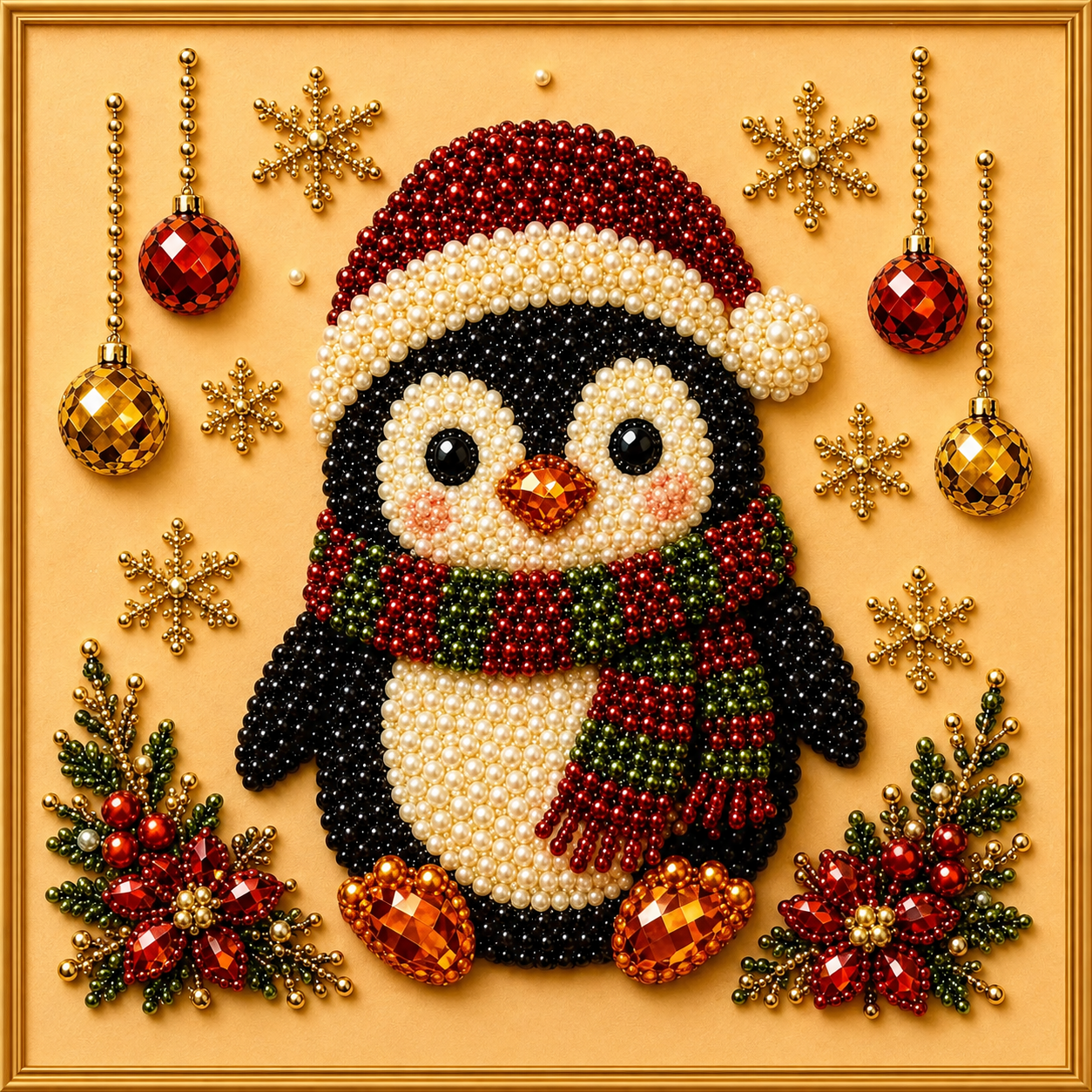 🧘Relaxing & Beginner-Friendly - 🎨💎DIY Christmas Bead Art Diamond Painting Set