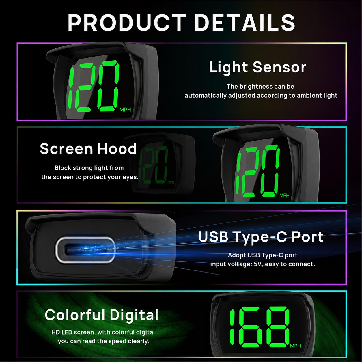 💥LAST DAY SALE 49% OFF💥-GPS Digital Speedometer for Car MPH, USB Connect Plug and Play for Car Truck Motor SUV All Vehicles