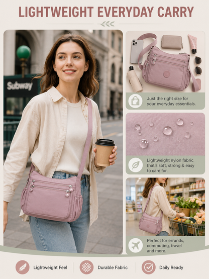 💖 Everyday Favorite Nylon Crossbody Bag with Multi-Pocket Storage