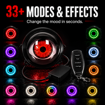🔥RGB Animated Eye LED Headlight Kit – 33+ Colors & Effects