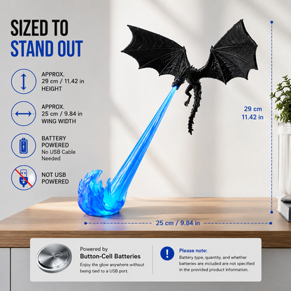 🐉 Glowing Dragon Bookend – Bring Your Shelf to Life with a Fiery LED Effect