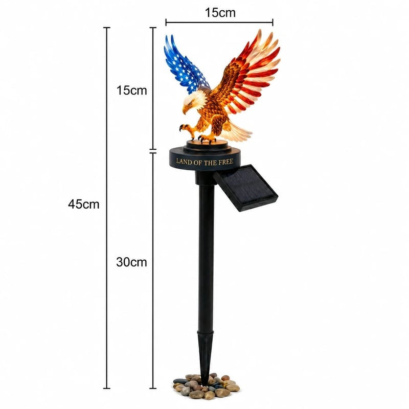 🔥LAST DAY 60% OFF – Solar Eagle Garden Light – A Glowing Tribute to American Freedom
