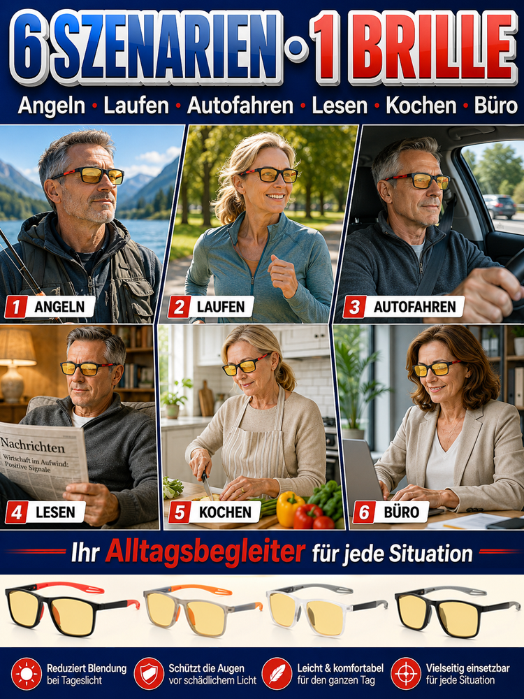 Smart Photochromic Multifocus Glasses – For Reading, Driving & Outdoor Use