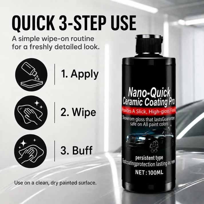 🚗 Spray. Wipe. Shine. Protect. – Nano Ceramic Coating for Your Car