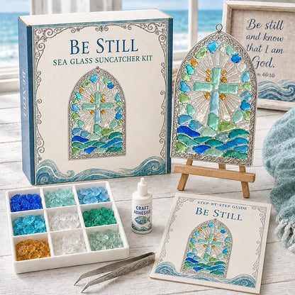 🎅 2026 Christmas Gift 50% Off--“Be Still” Christian Sea Glass Suncatcher DIY Kit