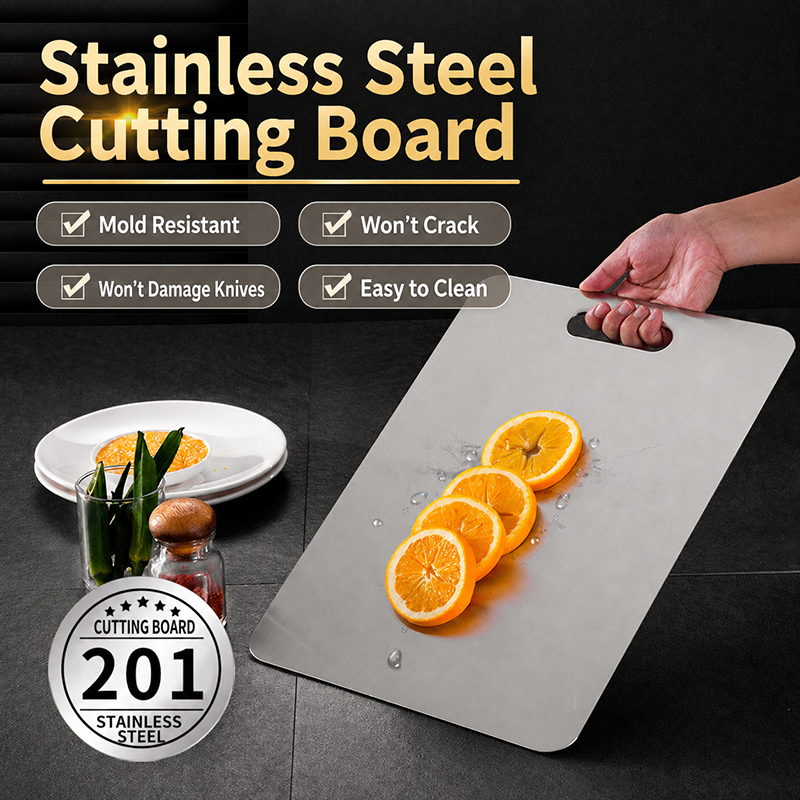 🔥🔥⚡Limited Time Flash Sale 49% Off - Stainless Steel Chopping Board, Non-slip Kitchen Chopping Board