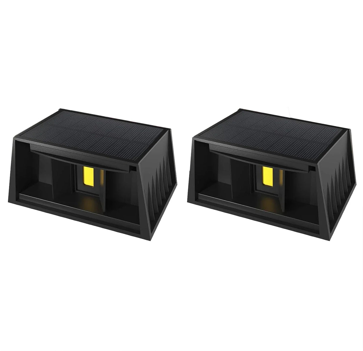 Solar Fence & Wall Light — Dual Up/Down Beams, Warm Glow, Zero Wiring (1 or 2 Pack)