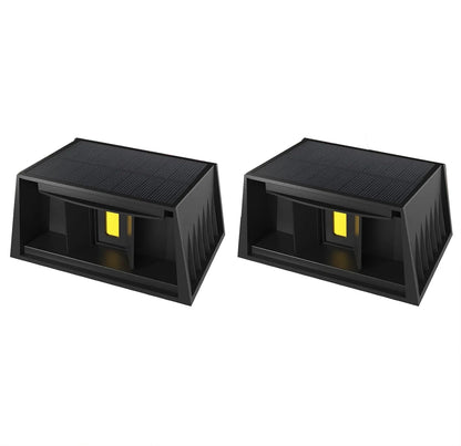 Solar Fence & Wall Light — Dual Up/Down Beams, Warm Glow, Zero Wiring (1 or 2 Pack)