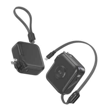 10000mAh Portable Charger Charging with Cable & Wall Plug