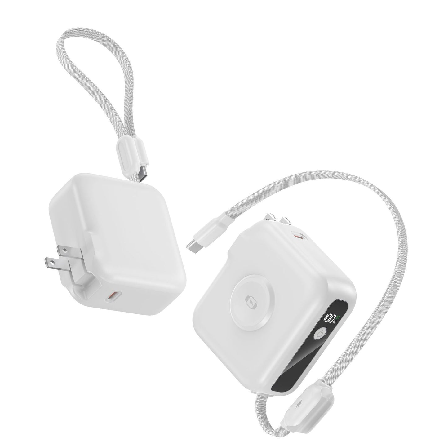 10000mAh Portable Charger Charging with Cable & Wall Plug