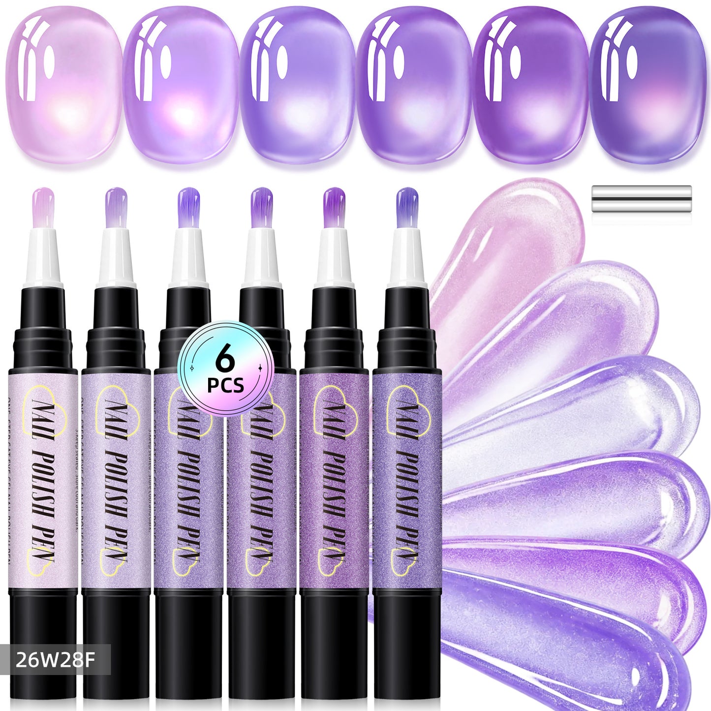 💅 6PCS One-Step Gel Nail Art Pen Set – Salon Beauty at Home