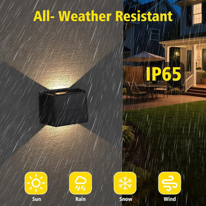 Solar Fence & Wall Light — Dual Up/Down Beams, Warm Glow, Zero Wiring (1 or 2 Pack)
