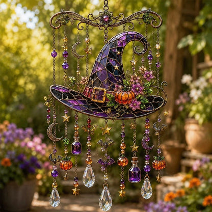 👻 Halloween Suncatcher Wind Chime – Cute Spooky Hanging Decor 🎃