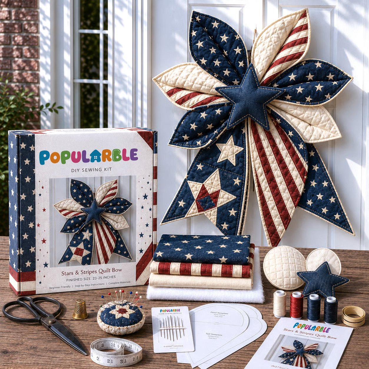 🔥Last Day 50% OFF- Large Patchwork Bow Sewing Kit (Beginner-Friendly)
