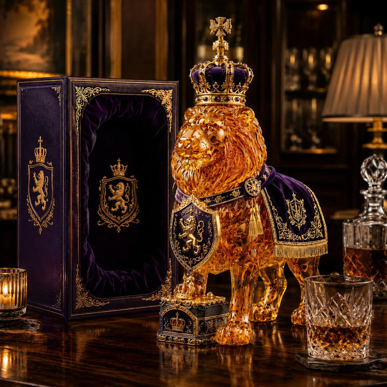 👑Crown 87th Anniversary Royal Lion Whiskey Bottle