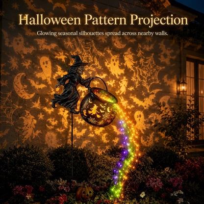 🔥LAST DAY 60% OFF🧙‍♀️ Turn Your Yard Into a Magical Halloween Scene | Glowing Witch Cauldron Garden Light