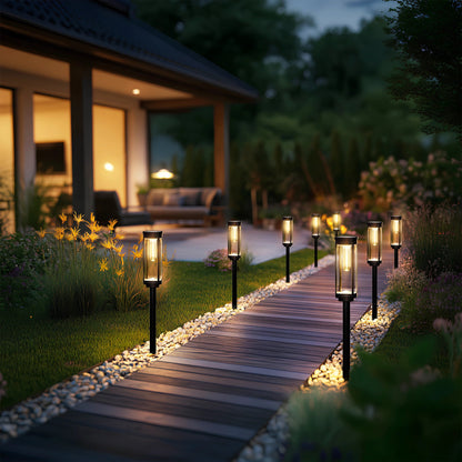 🎉Today's promotion: 60% Off ❤️Solar Pathway Lights with Automatic Dusk-to-Dawn Sensor and Waterproof Design