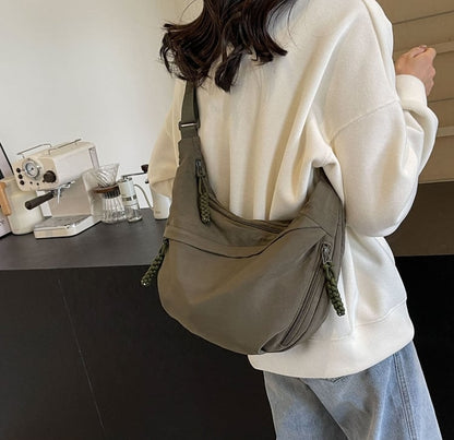 ⏰Designer Direct Sales👜Women's Fashion Plain Color Nylon Crossbody Hobo Bag