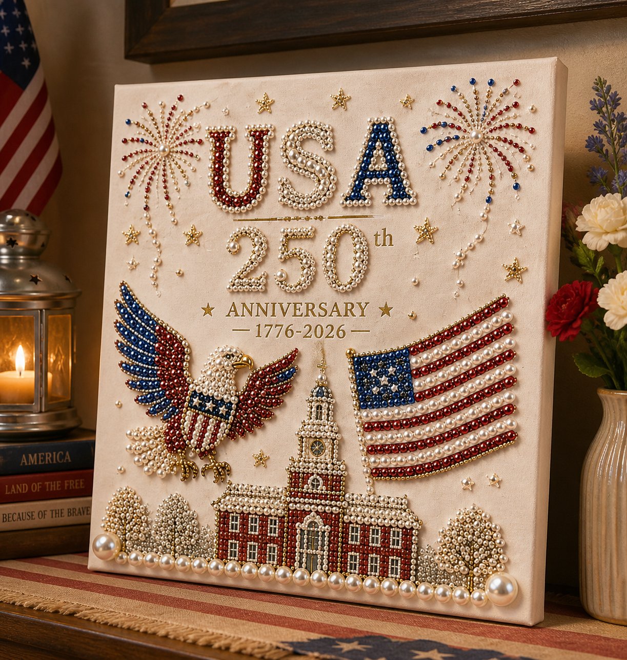 🇺🇸 USA 250th Anniversary DIY Pearl Painting Kit - BUY 2 FREE SHIPPING