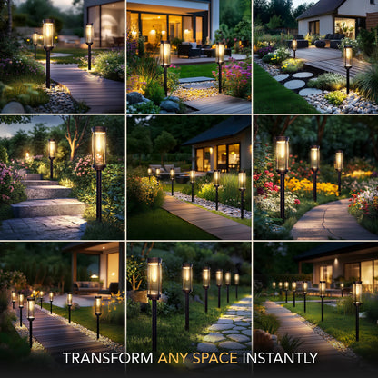🎉Today's promotion: 60% Off ❤️Solar Pathway Lights with Automatic Dusk-to-Dawn Sensor and Waterproof Design