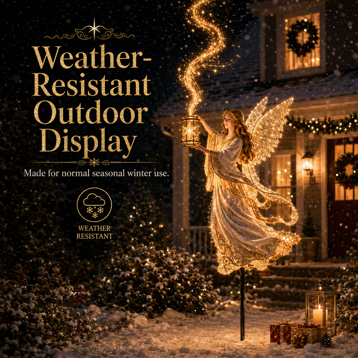 Light-Up Angel Lantern Starlight Christmas Yard Stake
