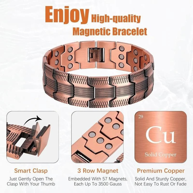 🧲 Timeless Copper Style. Magnetic Detail. Everyday Confidence.Relieve fatigue and promote blood circulation