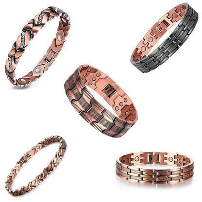 🧲 Timeless Copper Style. Magnetic Detail. Everyday Confidence.Relieve fatigue and promote blood circulation