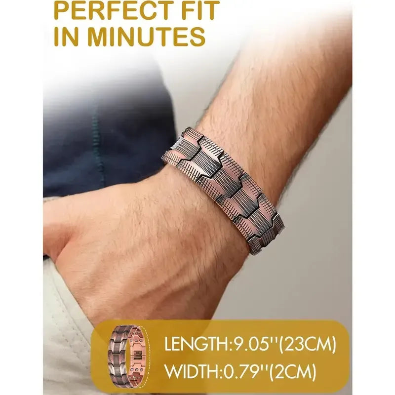 🧲 Timeless Copper Style. Magnetic Detail. Everyday Confidence.Relieve fatigue and promote blood circulation