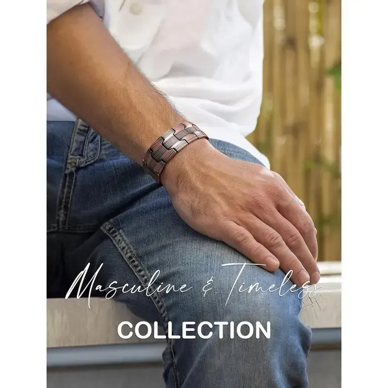 🧲 Timeless Copper Style. Magnetic Detail. Everyday Confidence.Relieve fatigue and promote blood circulation