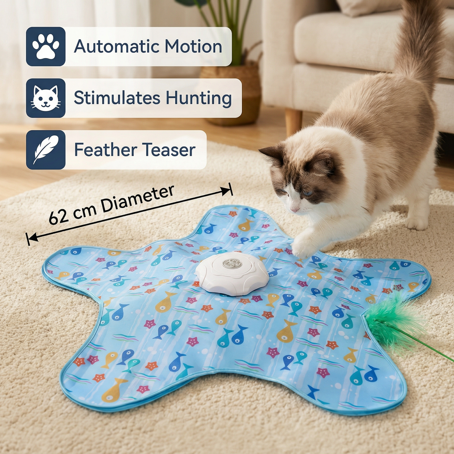 Automatic Teaser Toy for Active House Cats