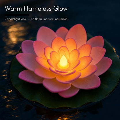 🌸 Floating Lotus Lights – Turn Your Pool or Pond Into a Glowing Night Garden