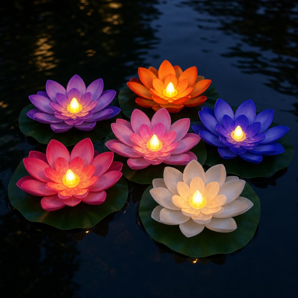 🌸 Floating Lotus Lights – Turn Your Pool or Pond Into a Glowing Night Garden