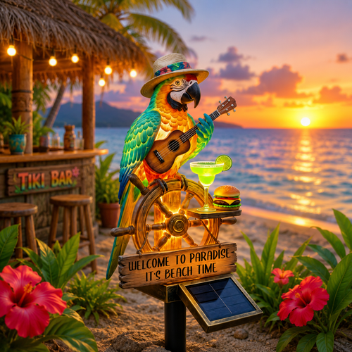 🔥Last Day 49% OFF Sola🔥-🌴Powered Parrot Garden Light- "Welcome to Paradise"