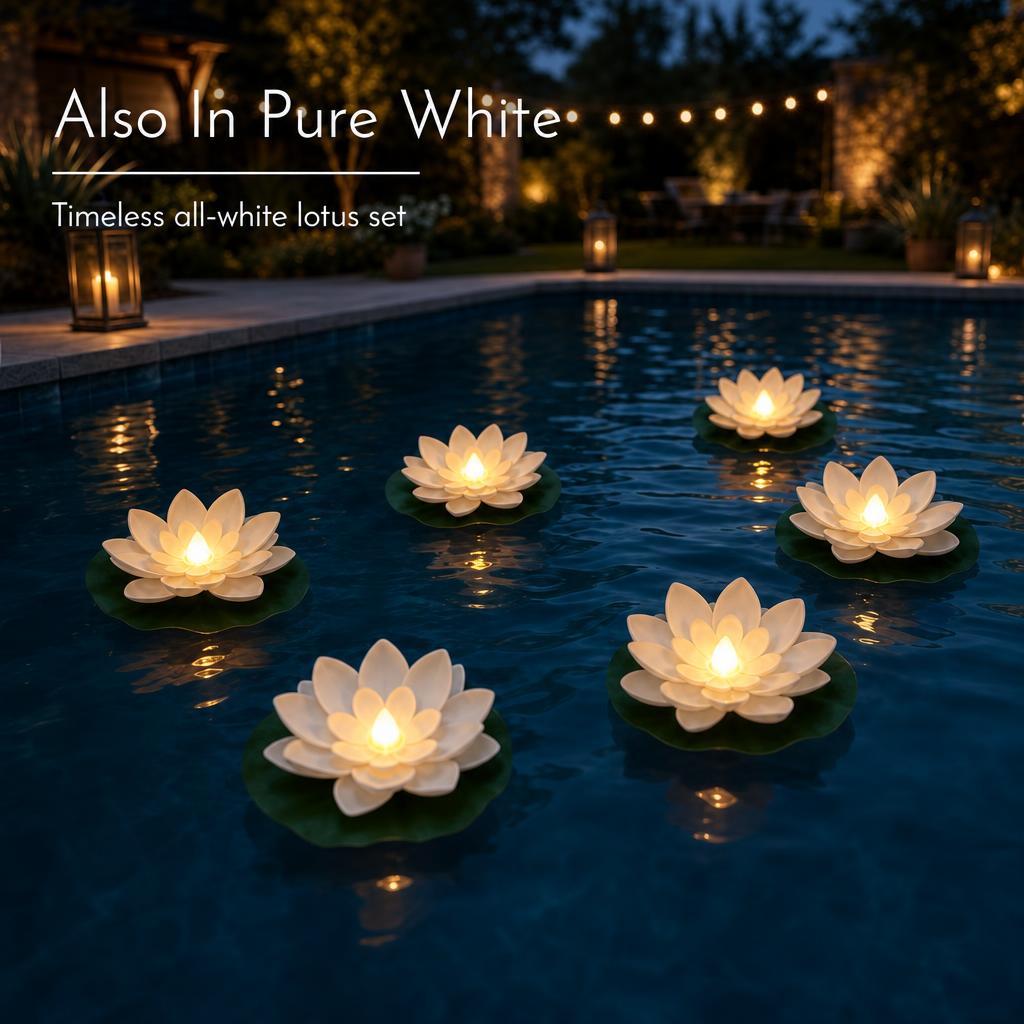 🌸 Floating Lotus Lights – Turn Your Pool or Pond Into a Glowing Night Garden